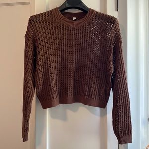 🍓Old Navy brown loose knit crop sweater